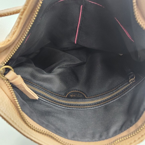 The Sak Collective Gretchen IO Leather Crossbody Bag Tan‎ Brown Zip - Adjustable - Picture 8 of 14